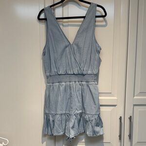 Light Blue Denim Sleeveless Romper